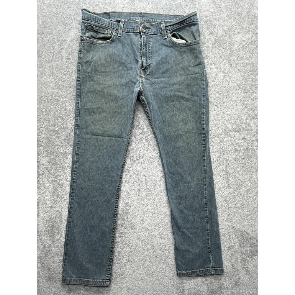 Levis 511 Jeans Mens Measured 35x27 Blue Slim Taper Stretch Light Wash